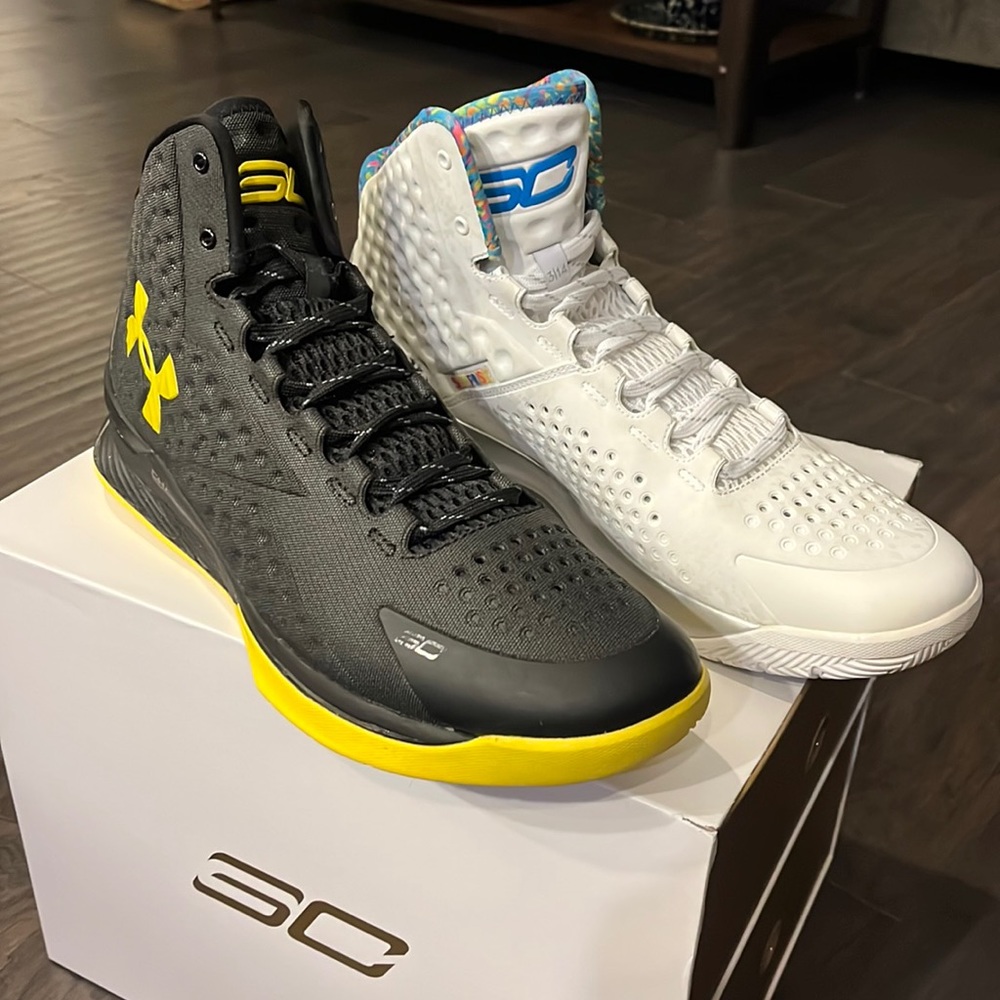 Under Armour Curry 1 Birthday Championship Double Pack Shoes Sneakers Mens Sz 16